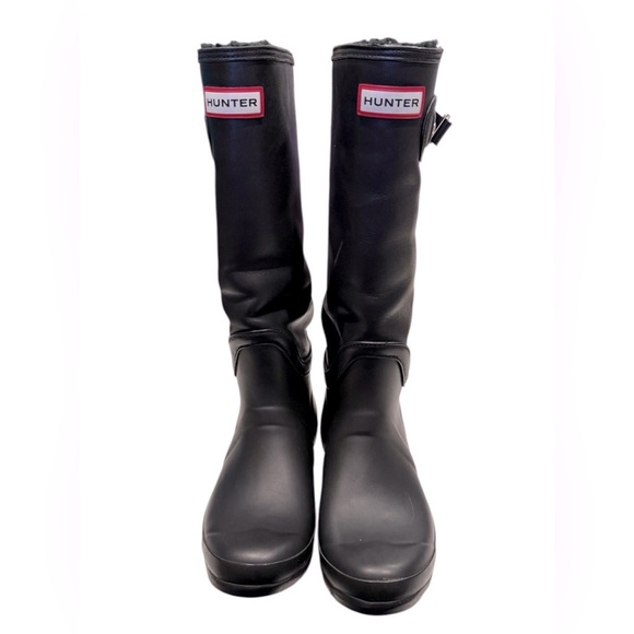 Original Hunter Tall Wellington Fur Lined Waterproof Rubber Rain Boot Size 6 - Picture 2 of 6